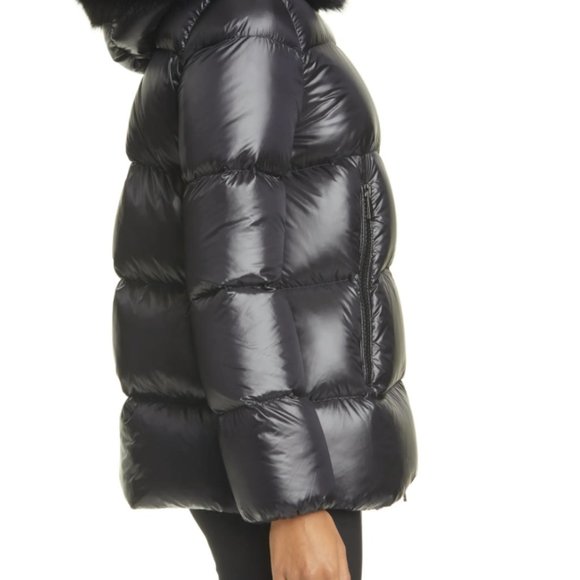 NEW MONCLER Serifur Hooded Down Parka with Genuine - Picture 5 of 5